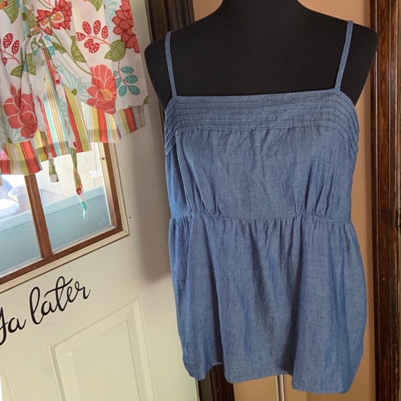 LOFT Tops - Loft Ann Taylor chambray top size large GUC